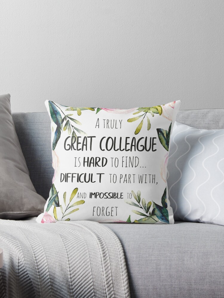 Coussin Cadeau De Depart Depart Depart Idee De Cadeau Remerciement Citation Cadeau D Appreciation Motivation Par Tanabe Redbubble