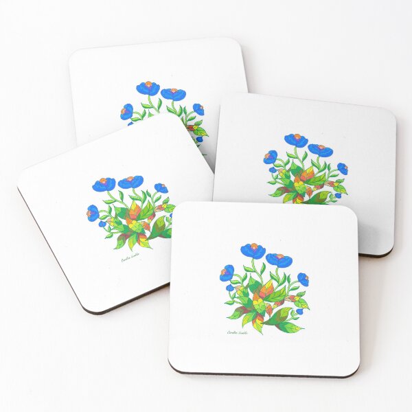 Item preview, Blue Flowers on White Background designed and sold by CarolineLembke.