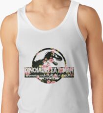 Dinosaurier essen Mann Frau erbt die Erdblume Tanktop für Männer