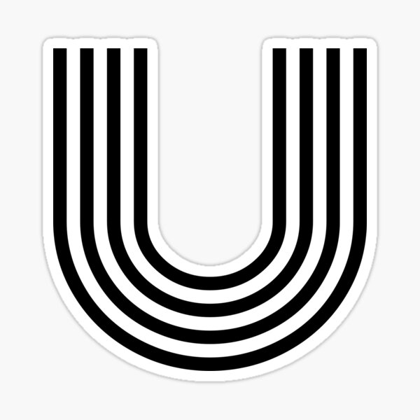 "Alphabet U (Uppercase letter u), Letter U" Sticker by marosharaf Redbubble