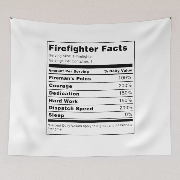 Item preview, Firefighter Nutrition Facts  designed and sold by Kooky28.
