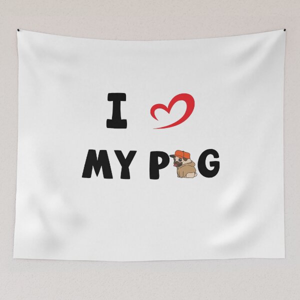 Item preview, I love my pug. I love my pug heart picture designed and sold by dm4design.