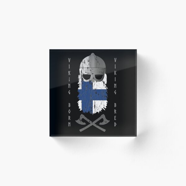 Finnish Viking Viking Born Viking Bred Helmet Acrylic Block