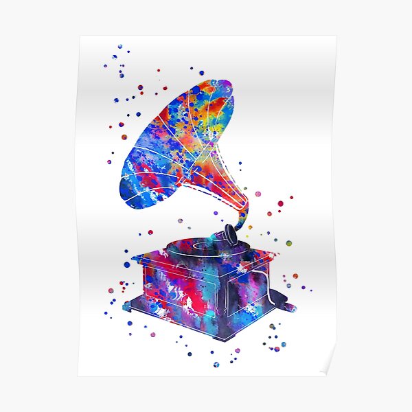 Antique gramophone, gramophone, gramophone retro, old gramophone Poster