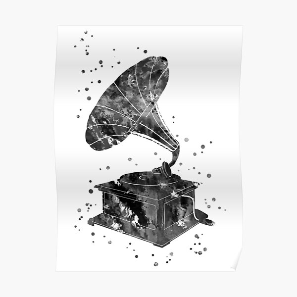 Antique gramophone, gramophone, gramophone retro, old gramophone Poster