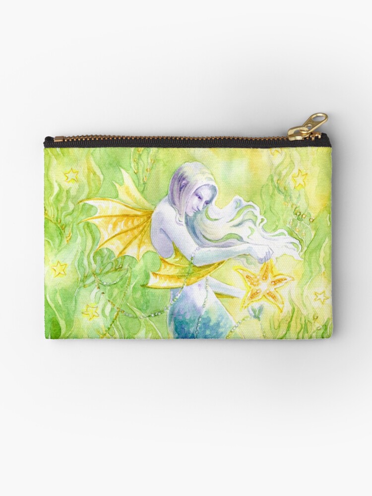 Thumbnail 1 of 4, Zipper Pouch, Sea Kelp & Starfish designed and sold by janetchui.