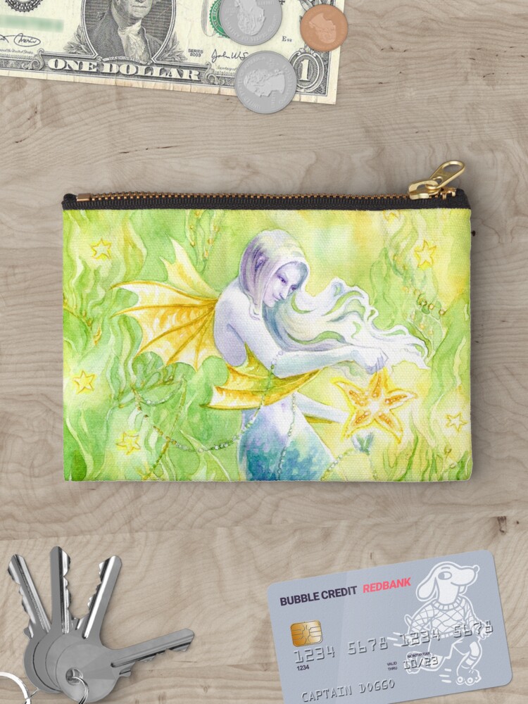 Thumbnail 3 of 4, Zipper Pouch, Sea Kelp & Starfish designed and sold by janetchui.