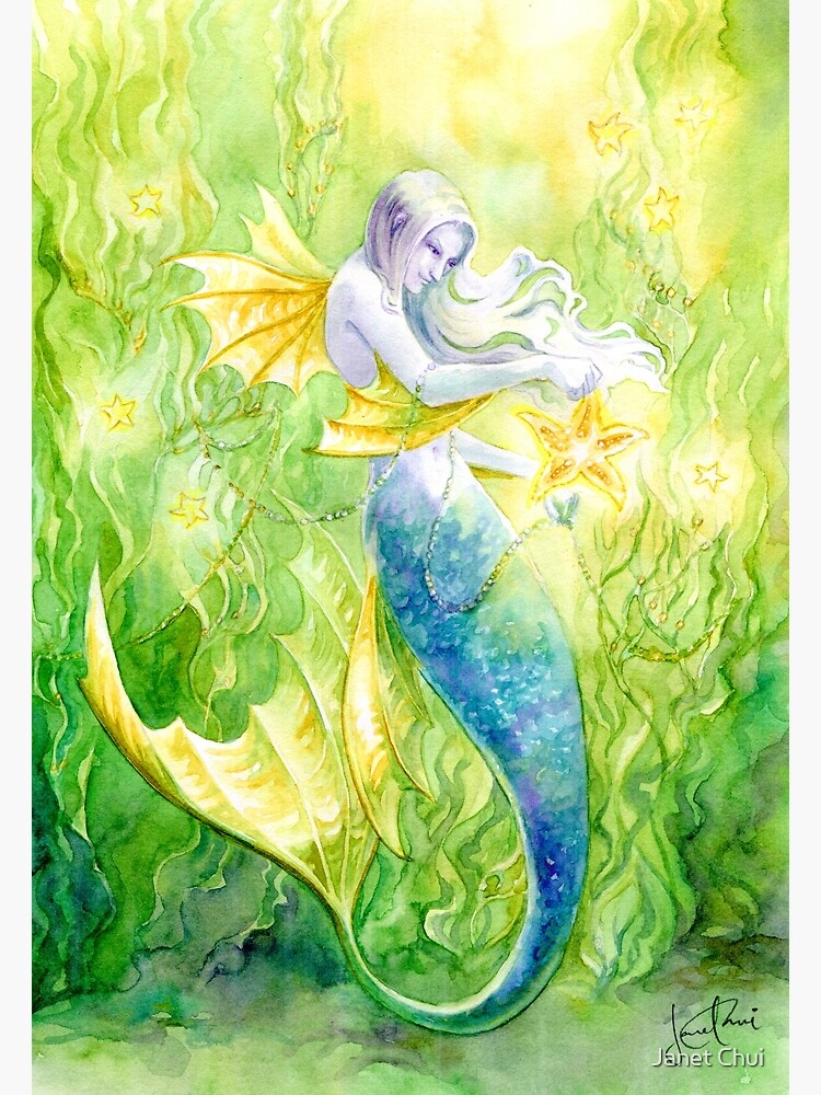Thumbnail 2 of 2, Greeting Card, Sea Kelp & Starfish designed and sold by janetchui.