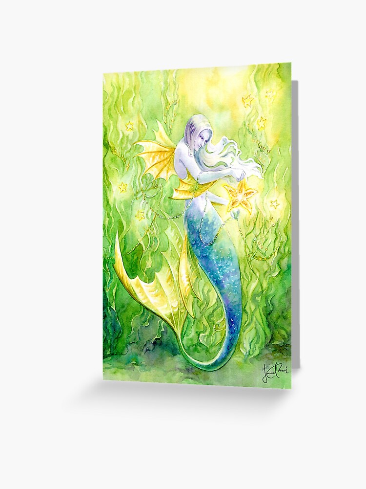 Thumbnail 1 of 2, Greeting Card, Sea Kelp & Starfish designed and sold by janetchui.