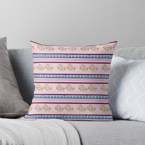 Item preview, Pink Stripes Turquoise Checks Pattern designed and sold by Melissa Park.