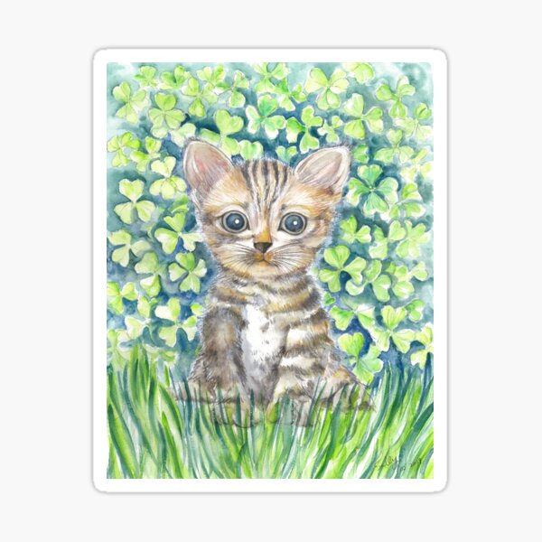 Tabby Cat (watercolor) Sticker