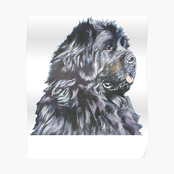 Newfoundland - Newfoundland Dog Shirt - Newfoundland Dog Painting - Newfoundland Dog Gift Poster