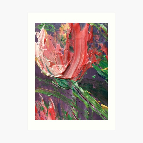 Abstract Floral Pink Tulips Art Print