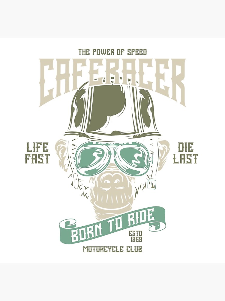 "Monkey Caferacer Motorcycle Club" Art Print by Level401 Redbubble