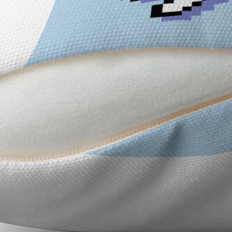 Alternate view of Hey! - Pixel Speech Bubble - (Blue) Throw Pillow