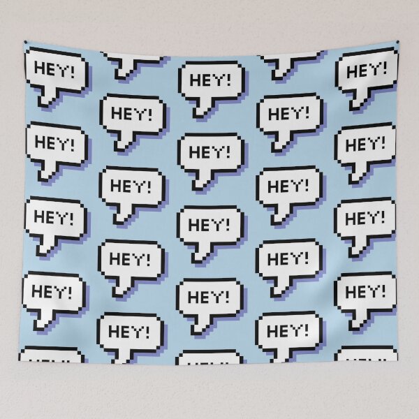 Item preview, Hey! - Pixel Speech Bubble - (Blue) designed and sold by Bumcchi.