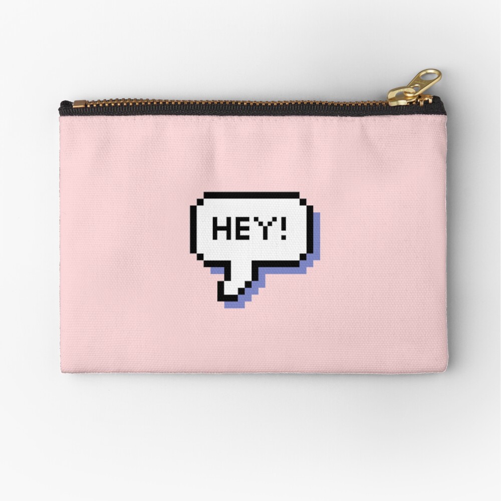 Hey! - Pixel Speech Bubble - (Mixed) Zipper Pouch