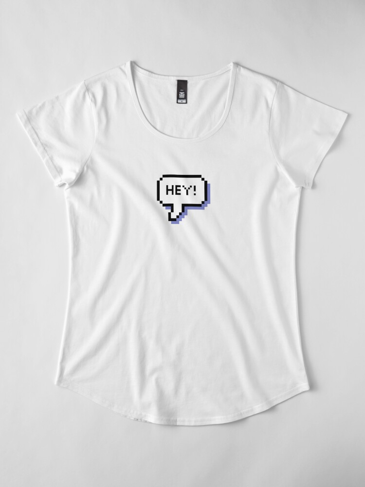 Alternate view of Hey! - Pixel Speech Bubble - (Mixed) Premium Scoop T-Shirt