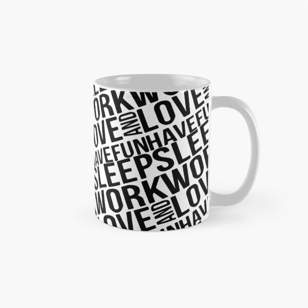 Item preview, Sleep Work Love and Have Fun Typographic Pattern designed and sold by DFLC Prints.