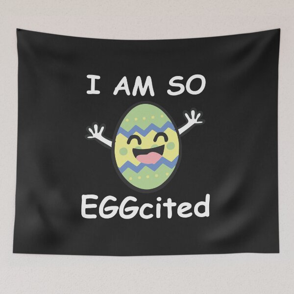 Item preview, I am so EGGcited Funny Easter Bunny Ears for Men Women T Shirt designed and sold by hadleydesigns.