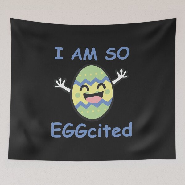 Item preview, I am so EGGcited Funny Easter Bunny Ears for Kids T Shirt designed and sold by hadleydesigns.