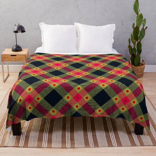 Item preview, Spotty Red Tartan with Green and Black. Tartan can be fun! designed and sold by innerspectrum.