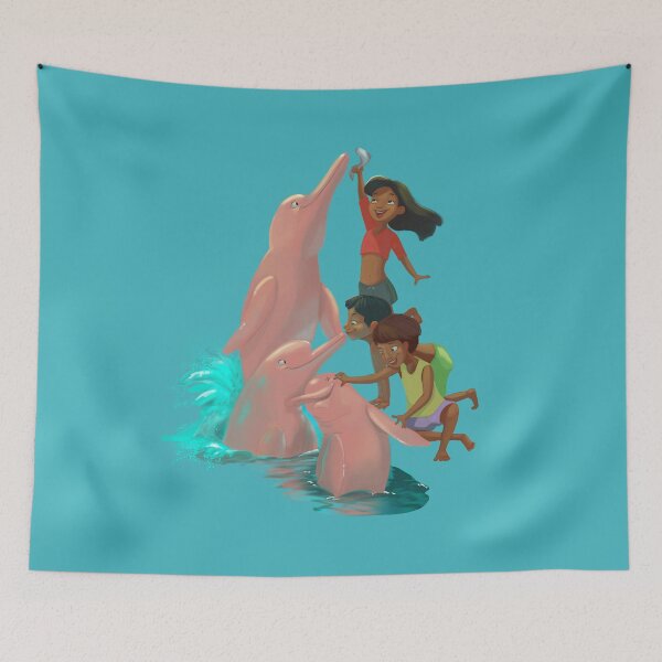 Item preview, Pink dolphins and kids  designed and sold by Nadia  Ronquillo.