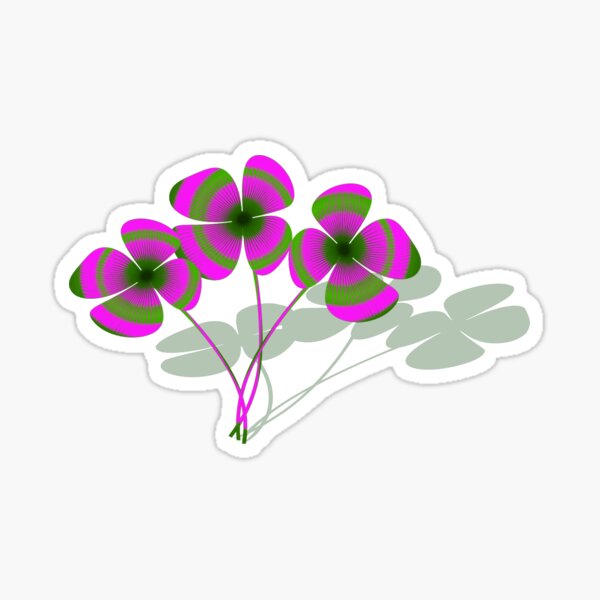 Pink and Green Four Leaf Clover Pattern Design For Girls Sticker