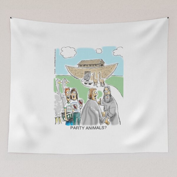 Item preview, Party Animals trying to get on Noah's ark designed and sold by 13thfloorcomic.