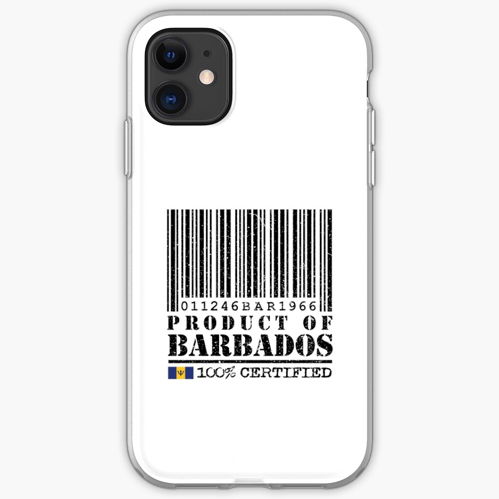 "Product of Barbados Barcode 100 Certified" iPhone Case & Cover by