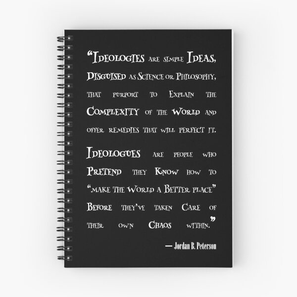 Item preview, Ideology/Ideologues quote (rectangular White typography version) from Jordan B. Peterson designed and sold by TheQuoteBro.
