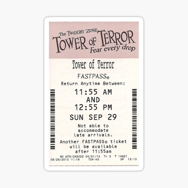 tower of terror Sticker