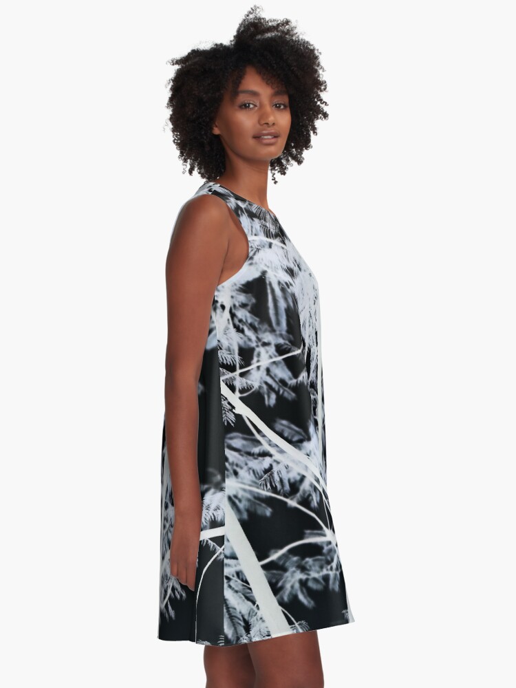 Alternate view of Black & White Forest - Photograph A-Line Dress