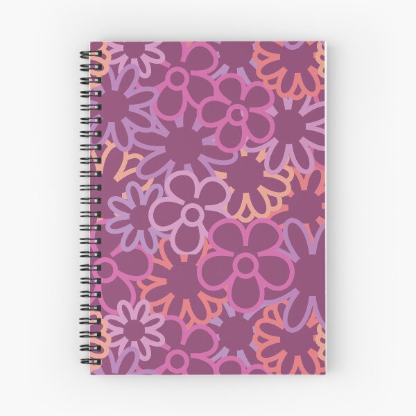 Item preview, Hippie Floral Purple Orange Overlap Seamless Pattern Version 2 designed and sold by 2CreativeNomads.