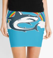 Unicorn Shark With Rainbow T Shirt Mini Skirt