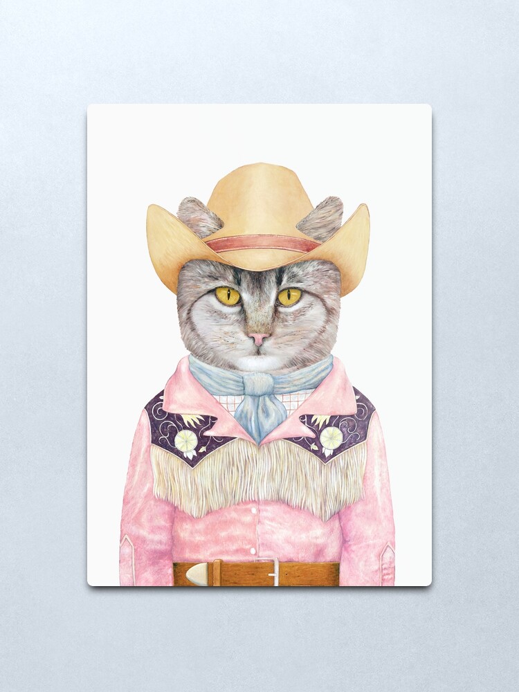 Alternate view of Country Cat Metal Print