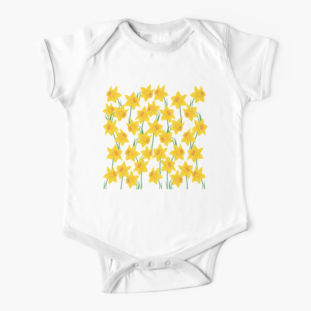 Yellow Daffodils Pattern Baby One-Piece