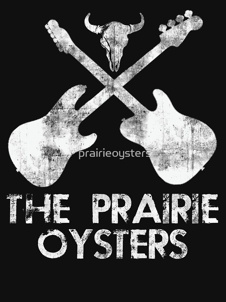 THE PRAIRIE OYSTERS BAND LOGO (WHITE FOR DARK COLOURS) by prairieoysters
