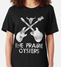 THE PRAIRIE OYSTERS BAND LOGO (WHITE FOR DARK COLOURS) Slim Fit T-Shirt