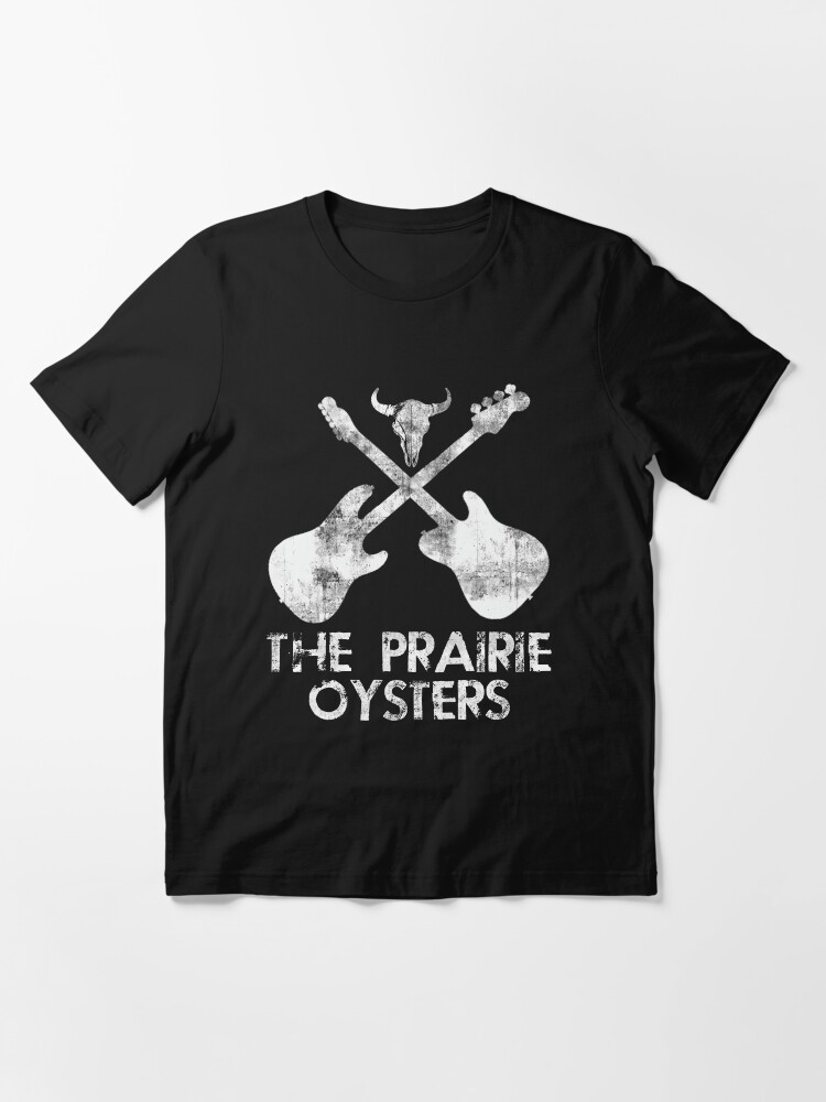 Alternate view of THE PRAIRIE OYSTERS BAND LOGO (WHITE FOR DARK COLOURS) Essential T-Shirt