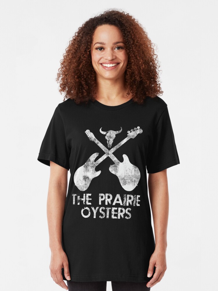 Alternate view of THE PRAIRIE OYSTERS BAND LOGO (WHITE FOR DARK COLOURS) Slim Fit T-Shirt