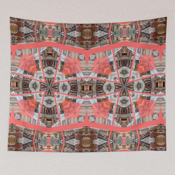 Item preview, Living Coral Pantone Colour of the Year 2019 pattern decoration with neoclassical architecture designed and sold by Reinvention.