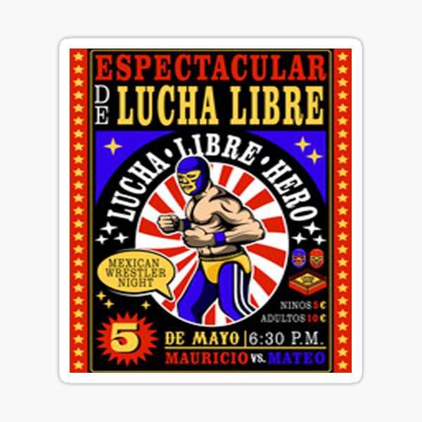 Vista previa del artículo con la obra «Lucha Libre Flyer», diseñado y vendido por SerpentSkyArts.