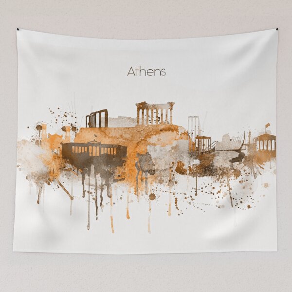 Item preview, Athens Warm Color Skyline designed and sold by DimDom.