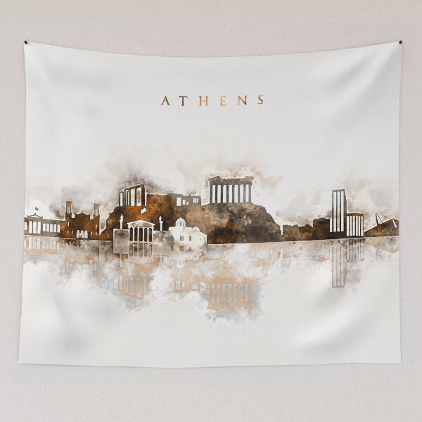 Item preview, Athens Warm Color Skyline designed and sold by DimDom.