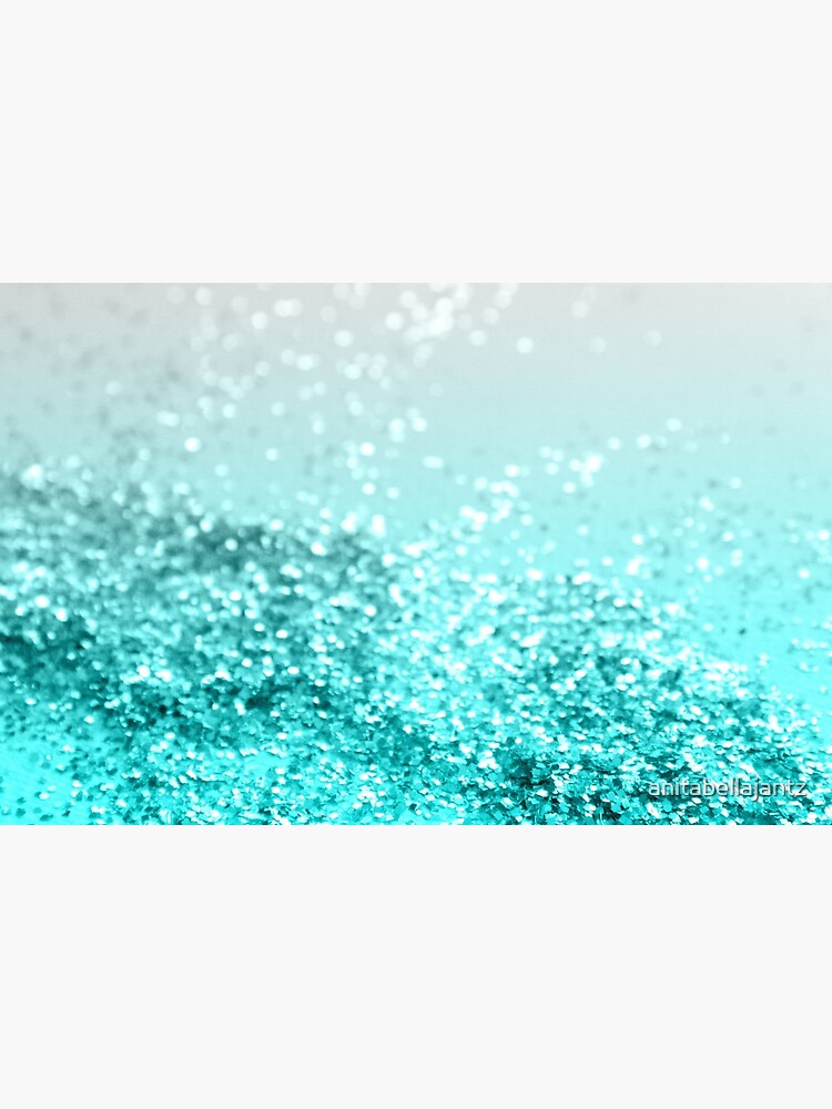 Discover Silver Gray Aqua Teal Ocean Glitter #1 Laptop Sleeve