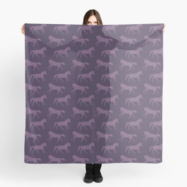 Purple Galloping Horses Pattern Scarf