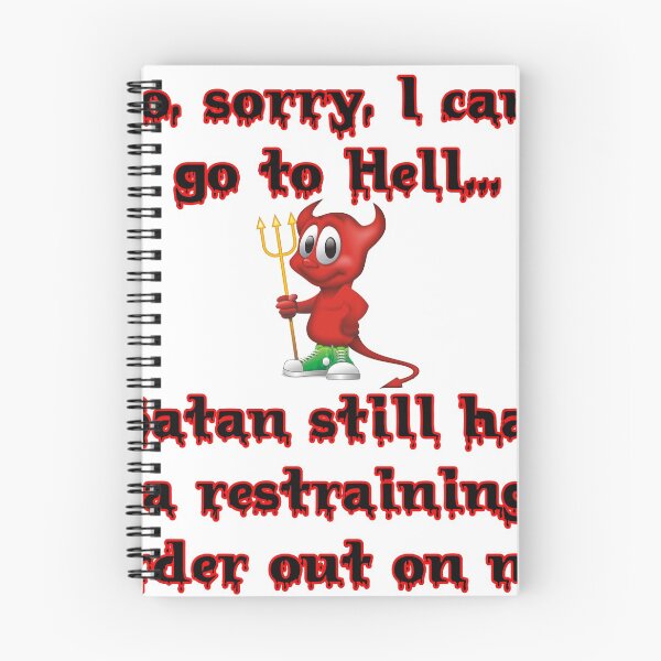 Item preview, Satan Restraining Order Funny T-Shirt designed and sold by SoCalStylez.