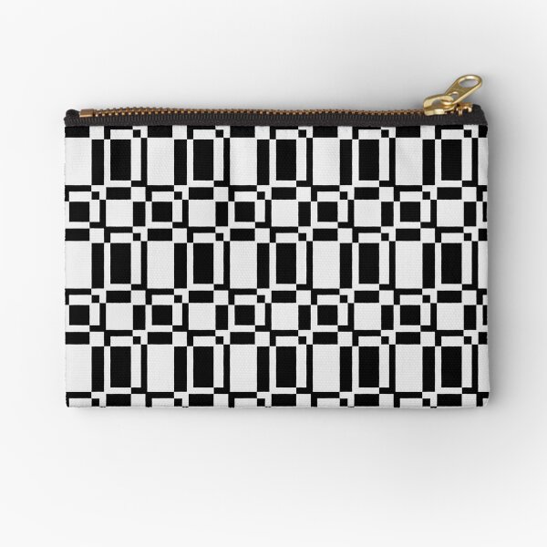 Fill and Stroke - Geometric Checkered Pattern (Black) Zipper Pouch