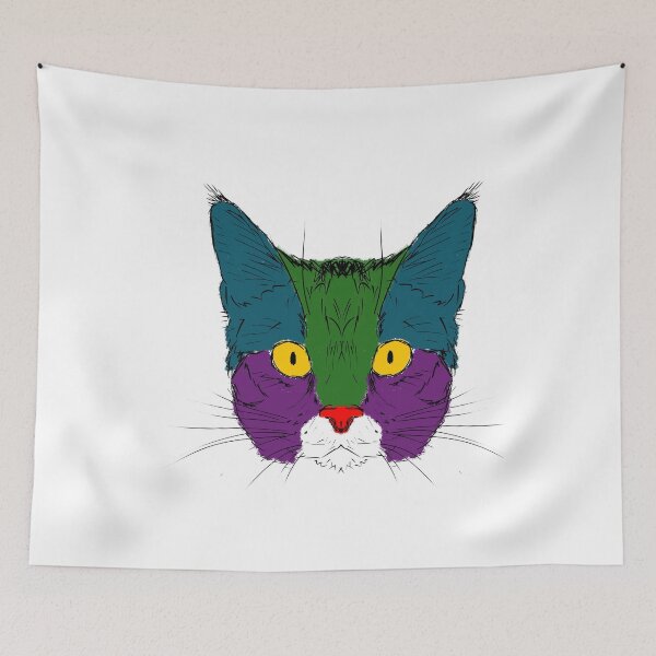 Item preview, colorful cat designed and sold by kailukask.